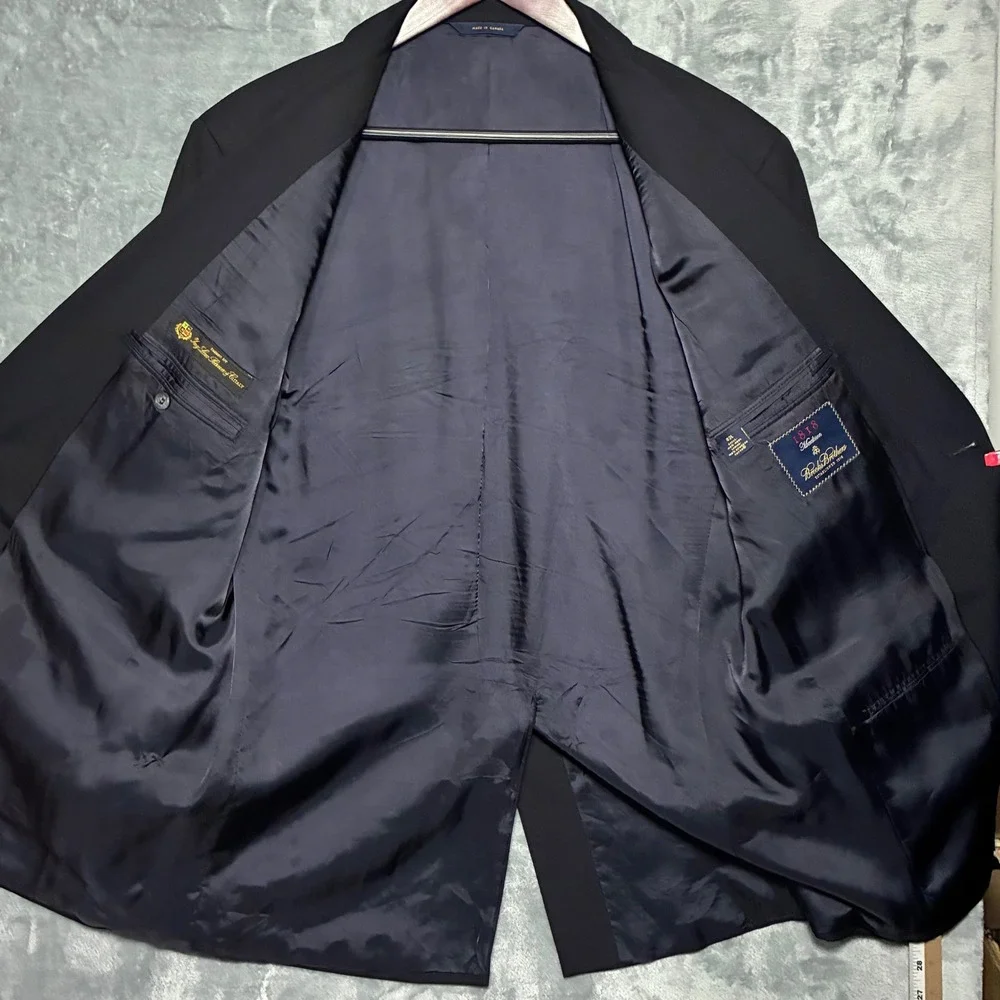 Brooks Brothers 1818 Madison Loro Piana Wool Blazer Men's 42L Navy Blue‎